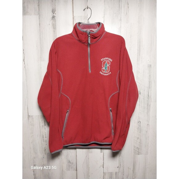 Mens Stanford 1/4 Zip Fleece Pullover by Antigua Large Red - Picture 1 of 7